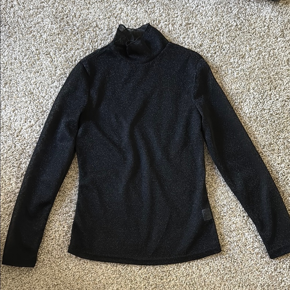 Classic Black Cowl Neck Sweater with Fitted Silhouette